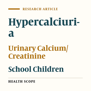 Normal Value of Random Urinary Calcium to Creatinine Ratio in Children in Zahedan, South-East of Iran