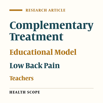 Education of Teachers with Chronic Low Back Pain Based on Integrative Model of Behavioral Prediction