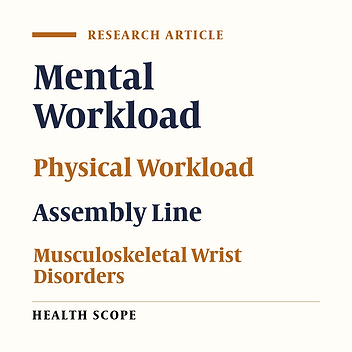 Subjective Mental and Physical Assessments of Workload and Its Correlation with Wrist Disorders of Workers in the Assembly Line Workers of a Porcelain Company
