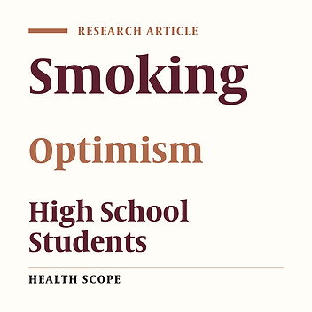 The Role of Optimism in Predicting Tobacco Smoking and Illicit Drug Use Among High School Students in Southeast of Iran, 2018