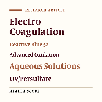 Removal of Reactive Blue 52 by Electrocoagulation and UV/Persulfate from Aqueous Solutions