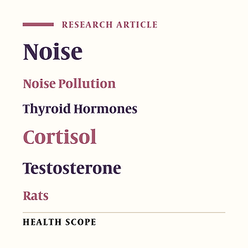 Evaluating the Effects of Noise Pollution on the Levels of Blood Cortisol, Testosterone, and Thyroid in Male Wistar Rats