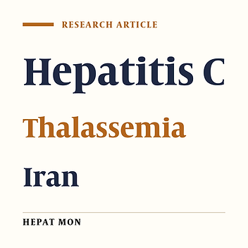 Patient-to-Patient Transmission of Hepatitis C at Iranian Thalassemia Centers Shown by Genetic Characterization of Viral Strains