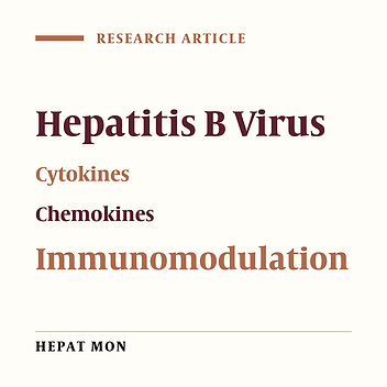 Expression Profiles of Circulating Cytokines, Chemokines, and Immune Cells in Patients With Hepatitis B Virus Infection