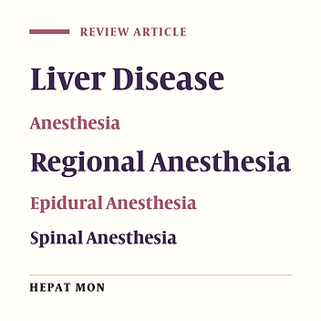 Anesthesia for Patients With Liver Disease
