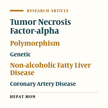 Association of Tumor Necrosis Factor-alpha Polymorphisms and Risk of Coronary Artery Disease in Patients With Non-alcoholic Fatty Liver Disease