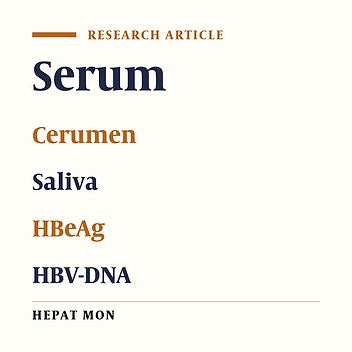 Comparing HBV Viral Load in Serum, Cerumen, and Saliva and Correlation With HBeAg Serum Status in Patients With Chronic Hepatitis B Infection