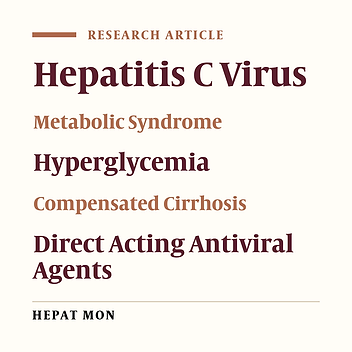 Metabolic Syndrome and Genotype 1 Virus C Compensated Liver Cirrhosis in the Era of Directly Acting Antiviral Therapy
