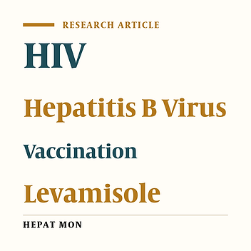 Cover image of the article: Effects of Oral Levamisole as an Adjuvant to Hepatitis B Vaccine in HIV/ AIDS Patients: A Randomized Controlled Trial