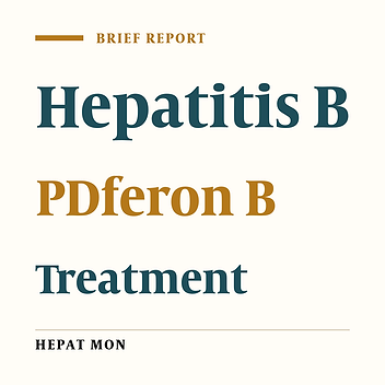 Interferon –alpha 2b (PDferon B®) in Treatment of HBeAgnegative Chronic Hepatitis B; Preliminary Report