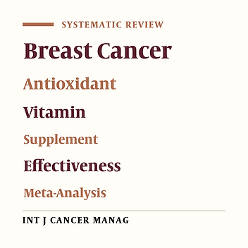 Antioxidant Supplements and Breast Cancer: A Systematic Review and Meta-Analysis
