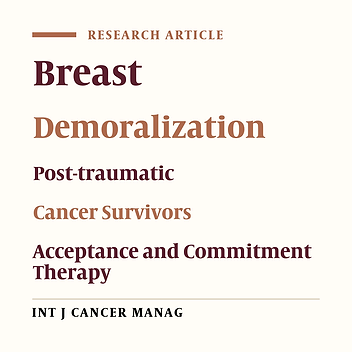Acceptance and Commitment Therapy for Demoralization Syndrome and Cancer-related Trauma: A Randomized Clinical Trial Study