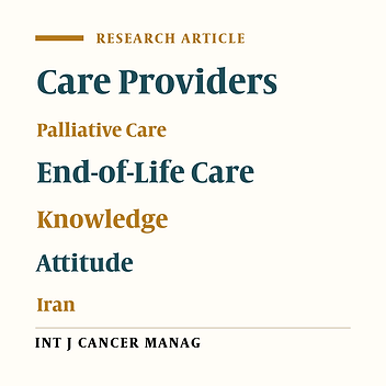 Cover image of the article: Factors Related to Nurses and Physicians’ Knowledge and Attitudes Towards Palliative Care