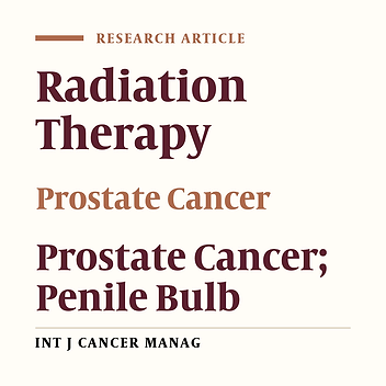 Erectile Dysfunction and Penile Bulb Dose Following Definitive Prostate Radiation Therapy
