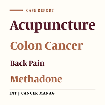 Acupuncture for Back Pain in Colon Cancer: A Case Report