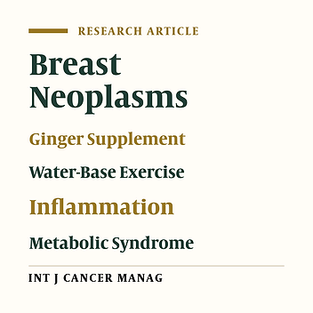 Individually and Combined Water-Based Exercise With Ginger Supplement, on Systemic Inflammation and Metabolic Syndrome Indices, Among the Obese Women With Breast Neoplasms