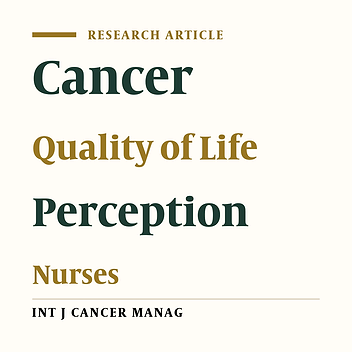 Iranian Nurses Perceptions of Cancer Patients Quality of Life