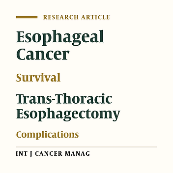 Three-Month and Three-Year Survival Rates and Complications of Transthoracic Surgery in Patients with Esophageal Cancer at Shahid Modarres Hospital, Shahid Beheshti University of Medical Sciences