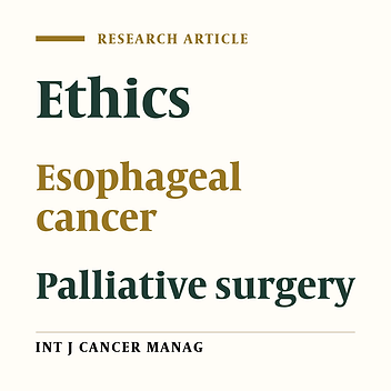Ethics of Palliative Surgery in Esophageal Cancer