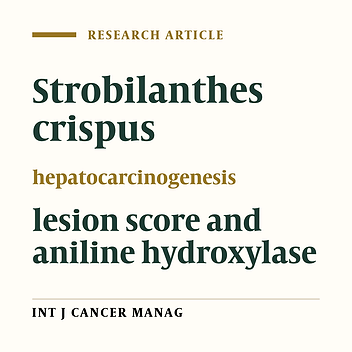 Lesion scoring and P450 Isoenzyme activity in liver of  hepatocarcinogenesis rats treated with Strobilanthes crispus