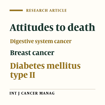 Attitude Toward Death in Healthy People and Patients With Diabetes and Cancer