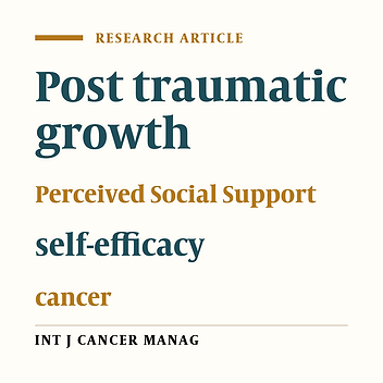 Predicting Post Traumatic Growth Based upon Self-Efficacy and Perceived Social Support in Cancer Patients