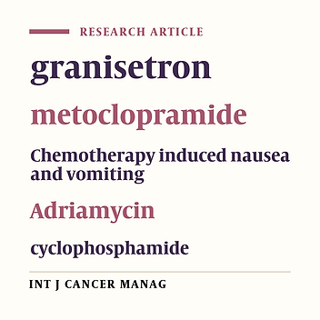 A Comparison of 5-HT3 Receptor Antagonist and Metoclopramide in the Patients Receiving Chemotherapeutic Regimens Including CMF, CAF and CHOP