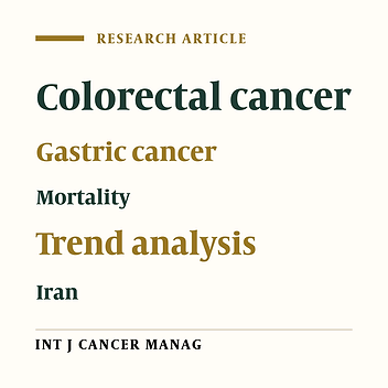 Trend Analysis of Gastric Cancer and Colorectal Cancer Mortality in Iran, 1995‐2003