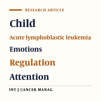 Cognitive Emotion Regulation in Children with Acute Lymphoblastic Leukemia