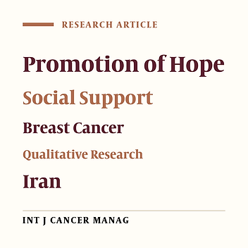Hope-Promoting Strategies: Perspectives of Iranian Women with Breast Cancer About the Role of Social Support