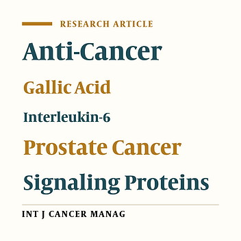 Gallic Acid Inhibits Invasion and Reduces IL-6 Gene Expression, pSTAT3, pERK1/2, and pAKT Cellular Signaling Proteins in Human Prostate Cancer DU-145 Cells