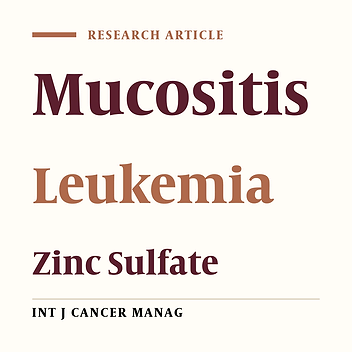 The Effect of Orally-Administered Zinc in the Prevention of Chemotherapy-Induced Oral Mucositis in Patients with Acute Myeloid Leukemia