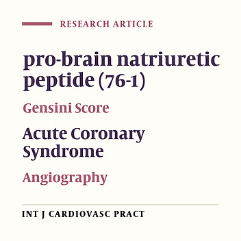 The Correlation between Serum Level of N-Terminal Pro-B-type Natriuretic Peptide and Gensini Score in Patients with Acute Coronary Syndrome
