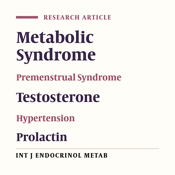 Comparison of Metabolic and Hormonal Profiles of Women With and Without Premenstrual Syndrome: A Community Based Cross-Sectional Study
