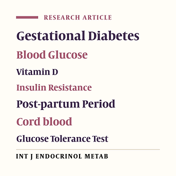 The Impact of Vitamin D Supplementation on Post-Partum Glucose Tolerance and Insulin Resistance in Gestational Diabetes: A Randomized Controlled Trial