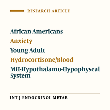 Anxiety Symptoms During Adolescence Predicts Salivary Cortisol in Early Adulthood Among Blacks; Sex differences