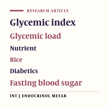 Glycemic Index of Various Brands of Rice in Healthy Individuals
