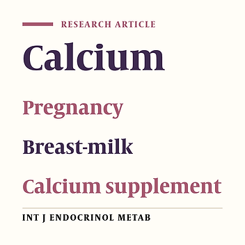 Does Supplementation with Calcium During Pregnancy Affect the Mineral Concentration in Mature Breast-Milk?