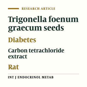 The Effect of Carbon Tetrachloride Extract of Trigonella Foenum Graecum Seeds on Glycogen Content of Liver in Streptozotocin-Induced Diabetic Rats