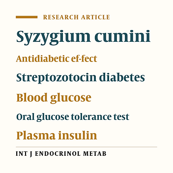 Effects of Syzygium Cumini Bark on Blood Glucose, Plasma Insulin and C-peptide in Streptozotocin induced Diabetic rats