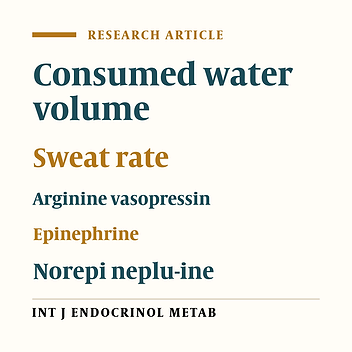 The Effect of Volume of Consumed Water on Drinking-Induced Sweating and Plasma Levels of Arginine Vasopressin, Epinephrine and Norepinephrine