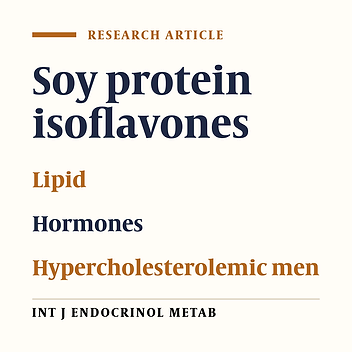 Effects of Soy Protein Isoflavones on Lipid Profile and Serum Hormones in Hypercholesterolemic Men