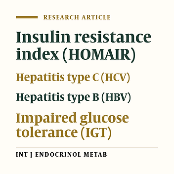 Insulin Resistance and  Cell Function in Patients with Chronic Hepatitis and Impaired Glucose Tolerance