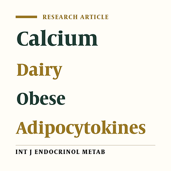 Comparison of the effects of cow’s milk, fortified soy milk, and calcium supplement on plasma adipocytokines in overweight or obese women