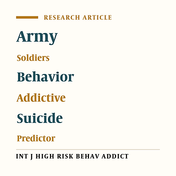 Substance Abuse Related Predictors in Soldiers’ Suicidal Attempt