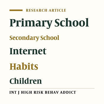 Internet Usage in Primary and Secondary School Children: A Multi-Center, School-Based, Cross-Sectional Study in Greece