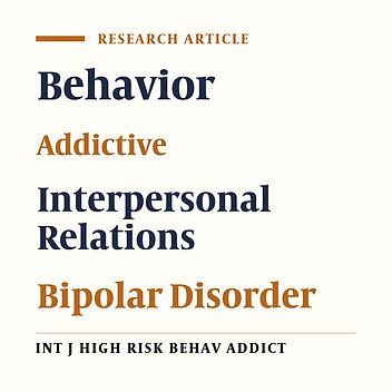 Role of Behavioral Addictions in Predicting Reactivity in Bipolar Mood Disorder Patients