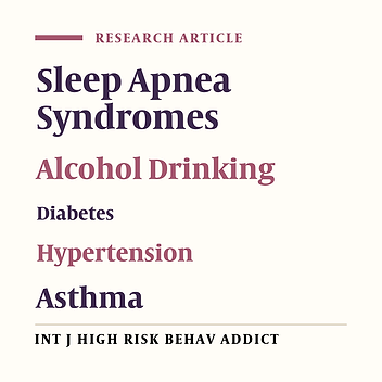 Associations of Alcohol Consumption and Chronic Diseases With Sleep Apnea Among US Adults