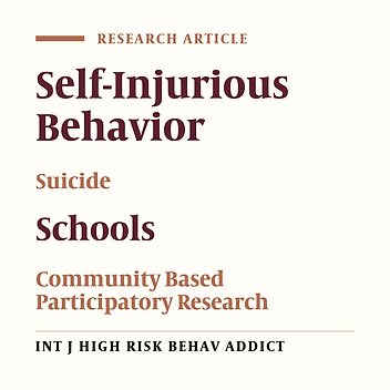Community-Based Strategy to Prevent Deliberate Self-Harm in Adolescence: An Inquiry to Find Risk Factors at School