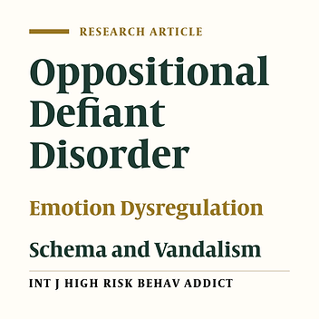 Symptoms of Oppositional Defiant in Students: The Predicting Role of Emotion Regulation, Schema, and Vandalism